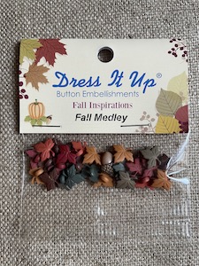 Button Package Fall Medley Leaves and Acorns