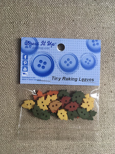 Button Package Tiny Raking Leaves